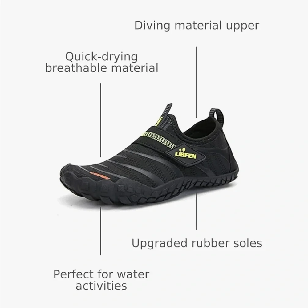 Ubfen Kids Water Shoes 35 Barefoot Aqua Socks Beach Hiking Outdoor Quick Dry Boy